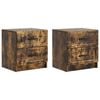 vidaXL Bedside Cabinet 2 pcs Smoked Oak 43 x 34.5 x 44.5 cm