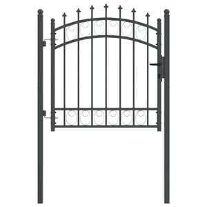 vidaXL Fence Gate with Spikes Grey 100 x 100 cm Powder-coated steel