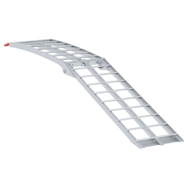 vidaXL Motorcycle Ramp Folding Silver 180 x 28 x 5 cm Aluminium