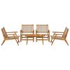 vidaXL Garden Chairs with Table 5 pcs Beige 90 x 45 x 40 cm