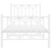 vidaXL Metal Bed Frame without Mattress with Footboard White 90x190cm
