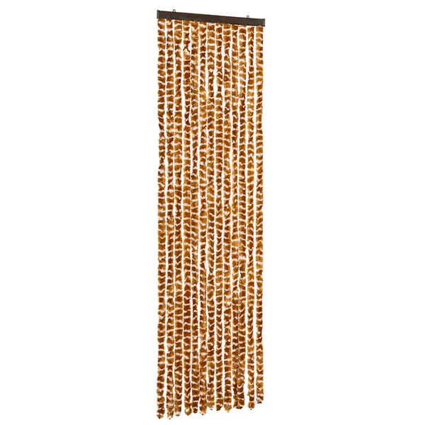 vidaXL Fly Curtain Ochre and White 56x200 cm Chenille