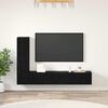 vidaXL Wall TV Cabinet Wall-mounted 2 pcs Black Oak Engineered Wood