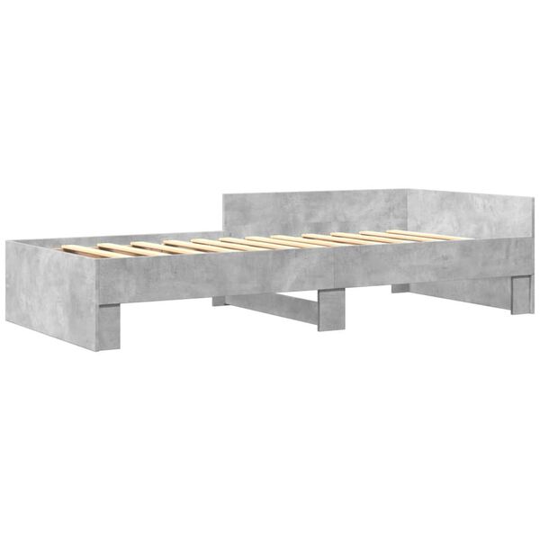 vidaXL Bed Frame without Mattress Concrete Grey 75x190 cm Small Single Engineered Wood