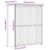 vidaXL Wardrobe BODO Grey 151.5x52x176.5 cm Solid Wood Pine