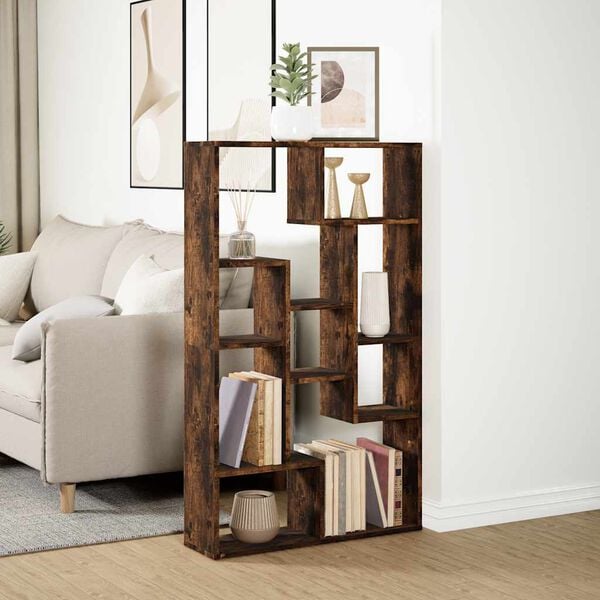 vidaXL Bookcase Smoked Oak 72x20x120.5 cm Engineered Wood