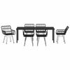 vidaXL Garden Dining Set 7 pcs Black Powder-Coated Steel