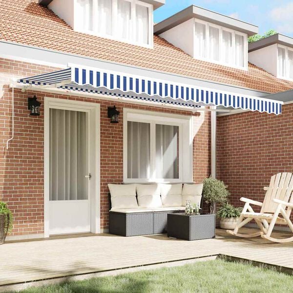 vidaXL Retractable Awning Blue 400 x 200 cm Fabric