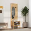 vidaXL Hallway Cabinet with Shelf FLORO Wax Brown 50 x 40 x 158 cm