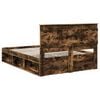 vidaXL Bed Frame Smoked Oak 140 x 200 cm Solid Pine Wood
