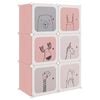 vidaXL Cube Storage Cabinet for Kids with 6 Cubes Pink PP