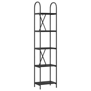 vidaXL Bookshelf 5-Tier 40 x 30 x 183 cm Engineered wood Black Oak