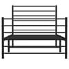 vidaXL Metal Bed Frame without Mattress with Footboard Black 90x190cm