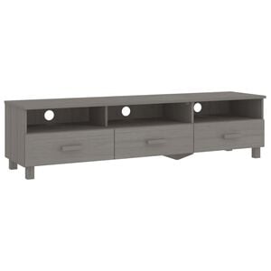 vidaXL Tv Cabinet | Light grey | Solid pinewood, MDF | Medium | Tv Cabinet