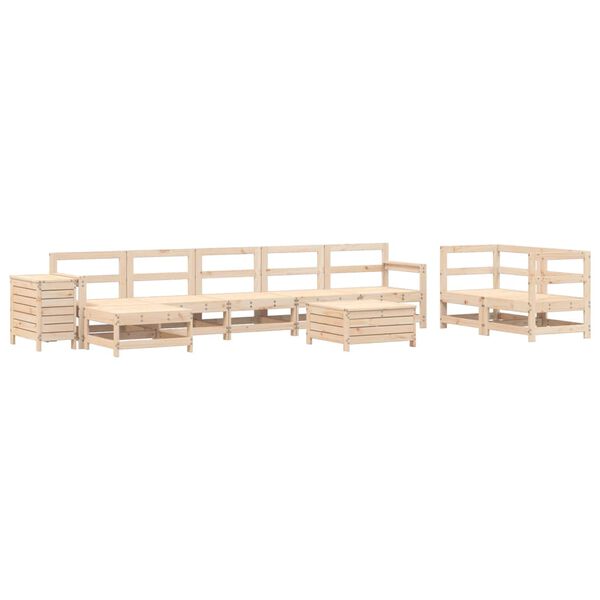vidaXL 10 Piece Garden Sofa Set Solid Wood Pine