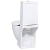 vidaXL WC Ceramic Toilet Bathroom Round Toilet Bottom Water Flow White