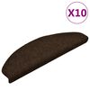 vidaXL Stair Mats Self-adhesive 10 pcs 65x21x4 cm Brown Half Round Large