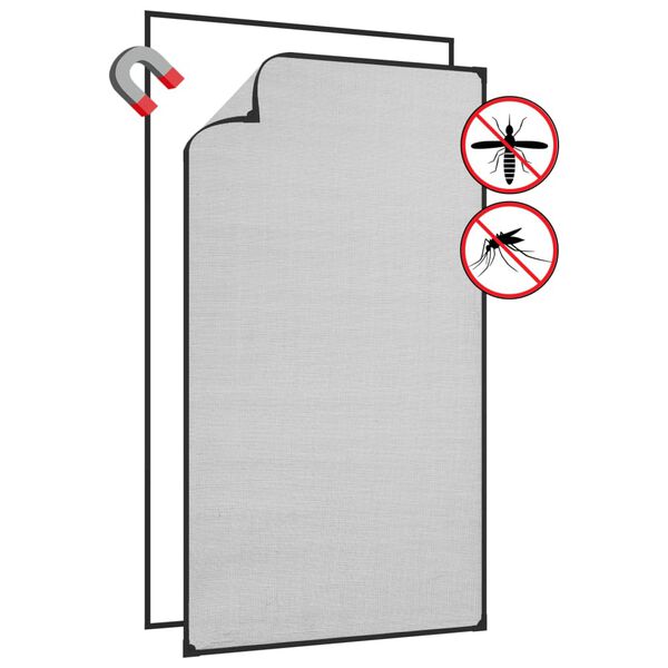vidaXL Magnetic Insect Screen for Windows Anthracite 80x140 cm Fibreglass