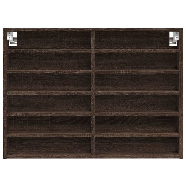 vidaXL Vitrine Cabinet Brown Oak 80x8.5x58 cm Engineered Wood