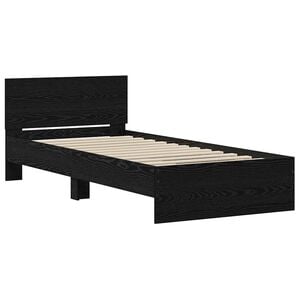vidaXL Bed Frame with Headboard Black Oak 75 x 190 cm Engineered Wood