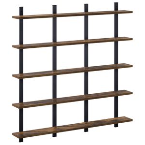 vidaXL Wall Shelf Smoked Oak 102 x 13.5 x 102 cm Engineered Wood