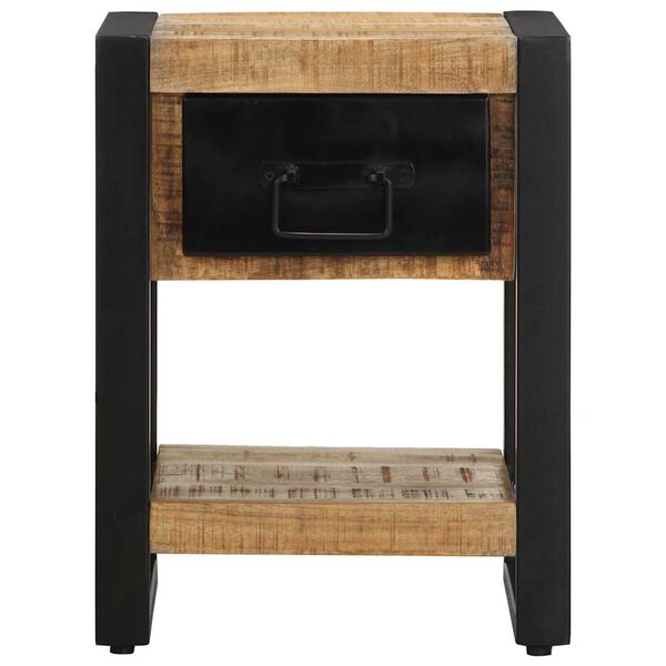 vidaXL Bedside Cabinet 35x34x45 cm Solid Rough Wood Mango