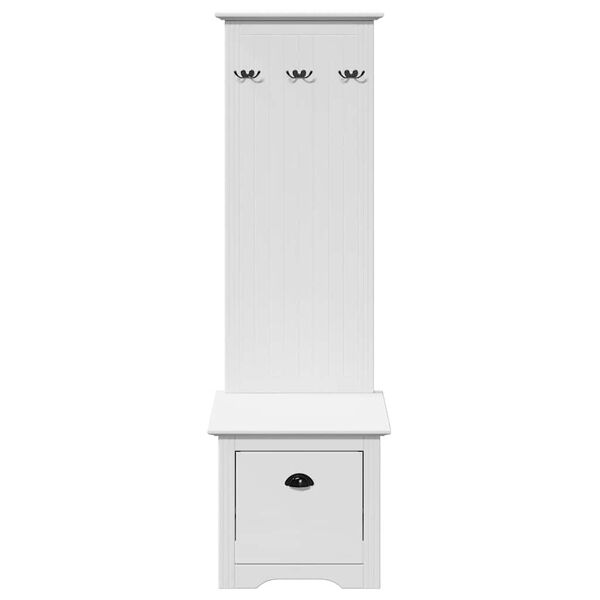 vidaXL Hallway Cabinet with Hooks BODO White 50x40x157 cm