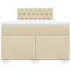 vidaXL Box Spring Bed with Mattress Cream 120x190 cm Fabric