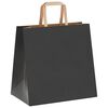vidaXL Paper Bags 50 pcs with Handles Black 26x17x25 cm