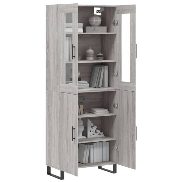 vidaXL Highboard Grey Sonoma 69.5x34x180 cm Engineered Wood