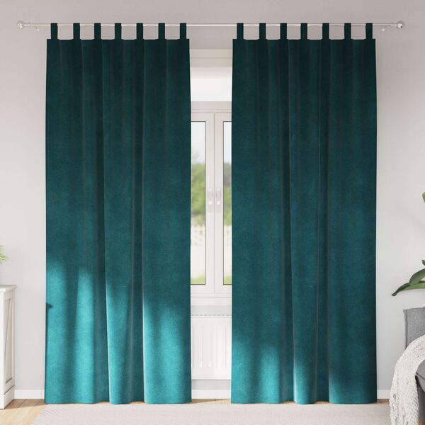 vidaXL Blackout Curtains 2 pcs Dark Green 140 x 245 cm Velvet