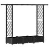 vidaXL Raised Bed with Trellis and Roof Black 164 x 40 x 121 cm PP