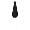 vidaXL Garden Parasol with Wooden Pole 300x258 cm Black