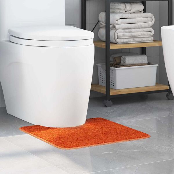 vidaXL Anti-slip Bath Mat with Toilet Cut Orange 50 x 50 cm PP