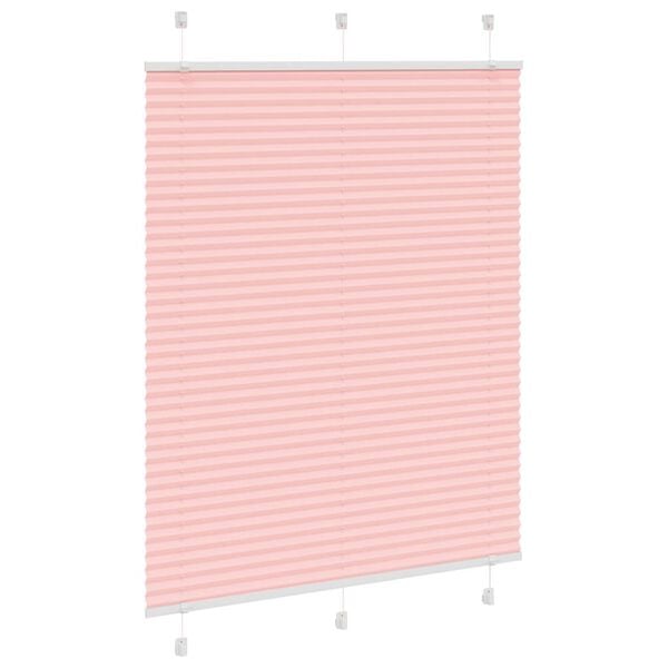 vidaXL Pleated Blind Pink 105x150 cm Fabric Width 104.4 cm Polyester
