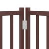 vidaXL Dog Gate with Door Foldable 6 Panels Brown 480 cm Poplar Wood