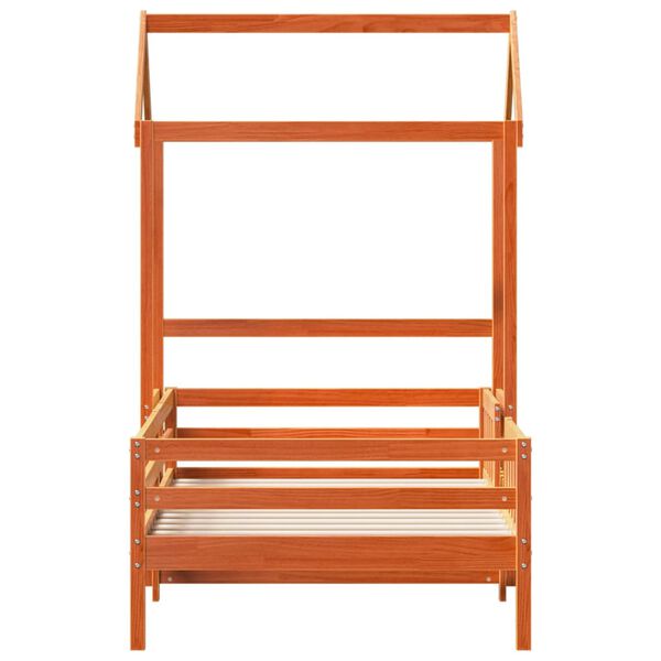 vidaXL Bed Frame with Roof without Mattress Wax Brown 90x200 cm