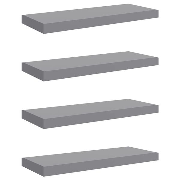 vidaXL Floating Wall Shelves 4 pcs Grey 60x23.5x3.8 cm MDF