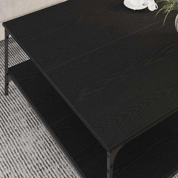 vidaXL Coffee Table Black oak 100 x 100 x 40 cm Engineered Wood