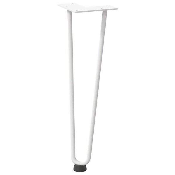 vidaXL Hairpin Legs for Coffee Table 4 pcs White 42 cm Solid Steel