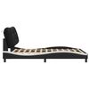 vidaXL Bed Frame with LED without Mattress "Hvar" Black and White 120x200 cm