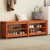 vidaXL Shoe Bench with Shelf with Storage Wax Brown 160 x 36.5 x 50 cm