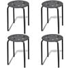 vidaXL Stacking Stools 4 pcs Black Plastic