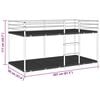 vidaXL Bunk Bed without Mattress Black 90x200 cm Steel
