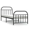 vidaXL Metal Bed Frame without Mattress with Footboard Black 80x200cm