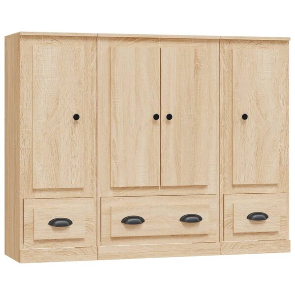 vidaXL Highboards 3 pcs Sonoma Oak Engineered Wood