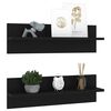 vidaXL Wall Shelf 2 pcs Black 60x11.5x18 cm Engineered Wood