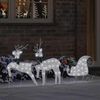 vidaXL LED Reindeers 3 pcs Cold White Fabric