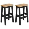 VidaXL High Bar Stool EKAI 2 pcs Black 40 x 29 x 63 cm Solid Pine Wood