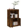 vidaXL Side Cabinet with LED Lights Smoked Oak Engineered Wood